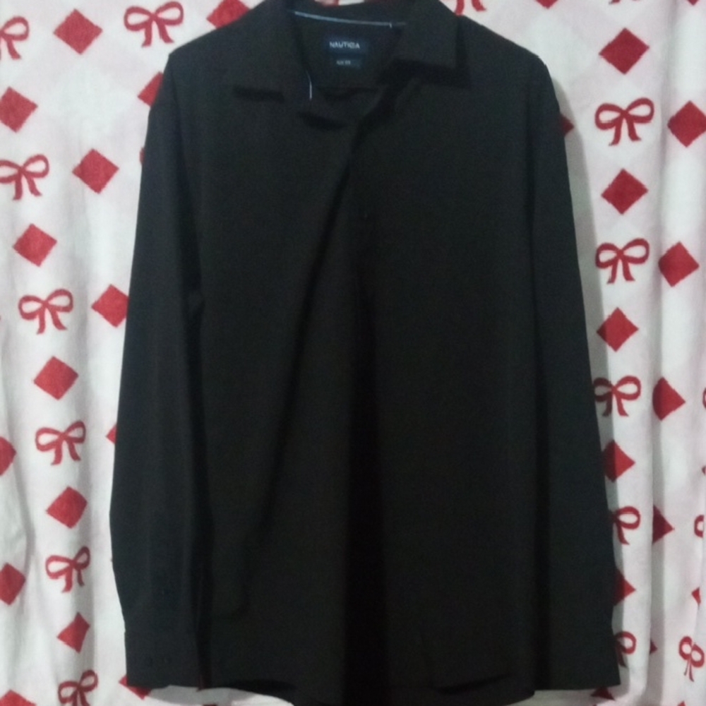 NWOT NauticaMen's Elegant Black Dress Shirt